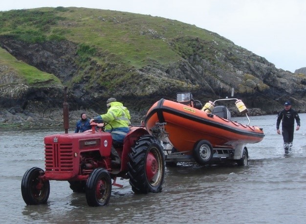 Boats being recovered from the water